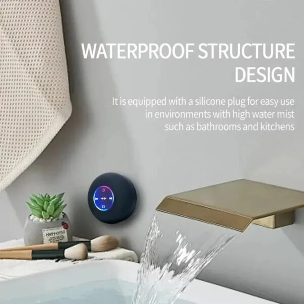 Portable Wireless Bluetooth Speaker – LED IPX4 Waterproof Mini Stereo Sound Box with Large Suction