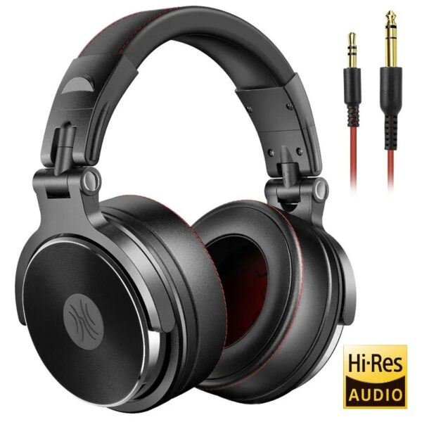 Pro50 Hi-Res over Ear Headphones Wired Closed-Back DJ Studio Headphones for Monitoring and Mixing, Soft Protein Leather Earcups, Noise Isolation, 90° Rotatable Housing, Portable