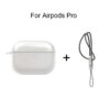 Clear Soft TPU Earphone Case for Airpods 4 3 2 1 Pro Pro2 Shockproof with Lanyard Strap for Airpods 4 Charging Case Cover