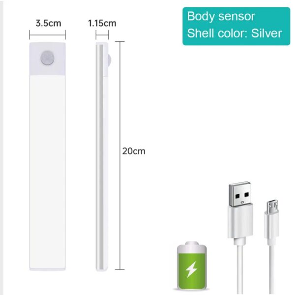 LED Motion Sensor Light Wireless LED Night Light Type C Rechargeable Light Cabinet Wardrobe Lamp Staircase Backlight For Kitchen