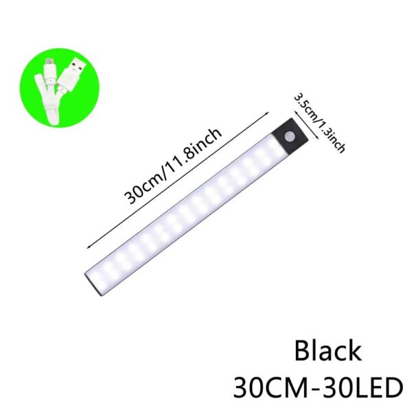 LED Motion Sensor Light Wireless LED Night Light Type C Rechargeable Light Cabinet Wardrobe Lamp Staircase Backlight For Kitchen