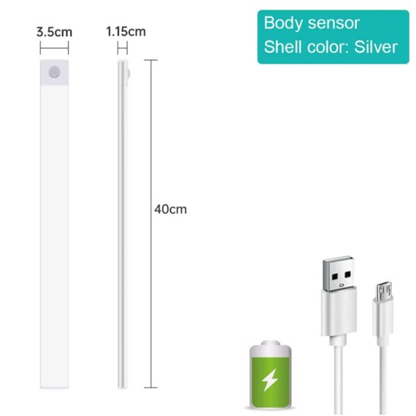 LED Motion Sensor Light Wireless LED Night Light Type C Rechargeable Light Cabinet Wardrobe Lamp Staircase Backlight For Kitchen