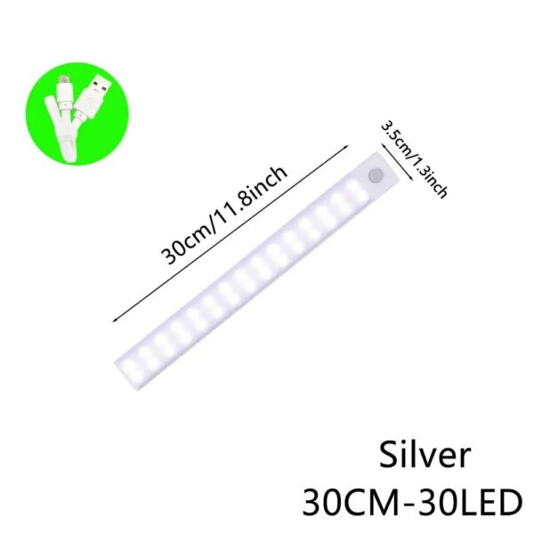 LED Motion Sensor Light Wireless LED Night Light Type C Rechargeable Light Cabinet Wardrobe Lamp Staircase Backlight For Kitchen