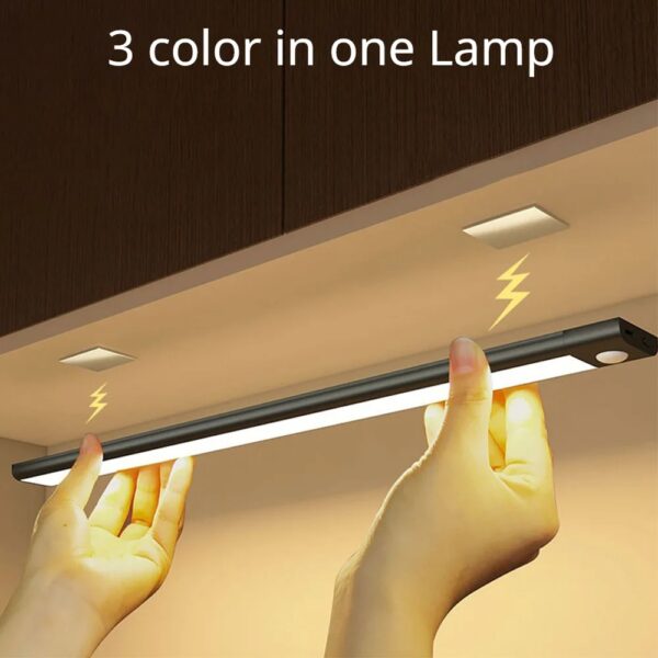 LED Motion Sensor Light Wireless LED Night Light Type C Rechargeable Light Cabinet Wardrobe Lamp Staircase Backlight For Kitchen