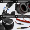 Pro50 Hi-Res over Ear Headphones Wired Closed-Back DJ Studio Headphones for Monitoring and Mixing, Soft Protein Leather Earcups, Noise Isolation, 90° Rotatable Housing, Portable