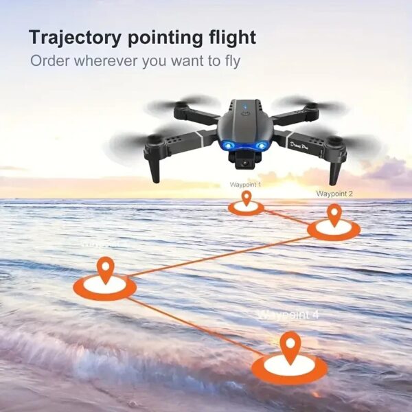 E99 Pro 4K Dual-Camera Drone, Foldable, Altitude Hold, Gesture Control, WiFi, Gravity Sensor, USB Charging, Storage Bag, Black