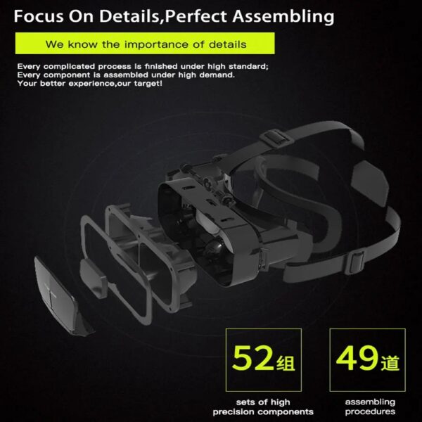 G10 3D VR Smart Virtual Reality Gaming Glasses – Compatible with iPhone & Android.