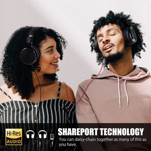 Pro50 Hi-Res over Ear Headphones Wired Closed-Back DJ Studio Headphones for Monitoring and Mixing, Soft Protein Leather Earcups, Noise Isolation, 90° Rotatable Housing, Portable