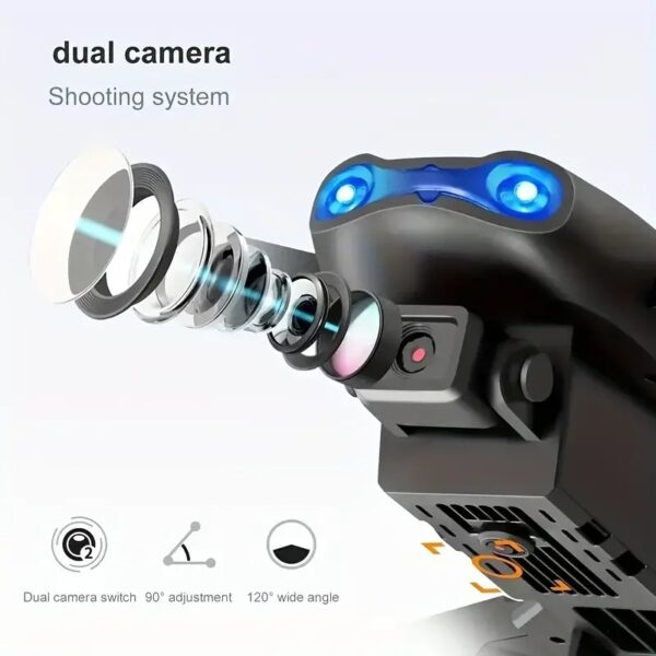 E99 Pro 4K Dual-Camera Drone, Foldable, Altitude Hold, Gesture Control, WiFi, Gravity Sensor, USB Charging, Storage Bag, Black
