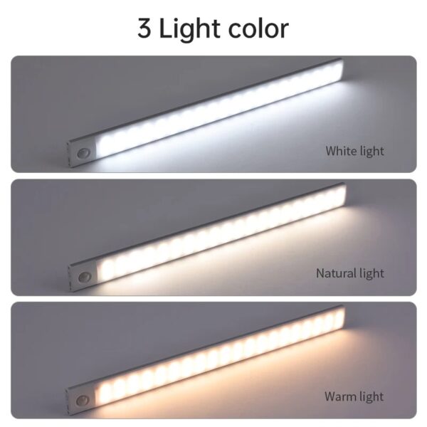 LED Motion Sensor Light Wireless LED Night Light Type C Rechargeable Light Cabinet Wardrobe Lamp Staircase Backlight For Kitchen