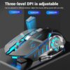Rechargeable Wireless Mouse - Gaming Computer Silent Bluetooth USB Mechanical Backlight Mouse