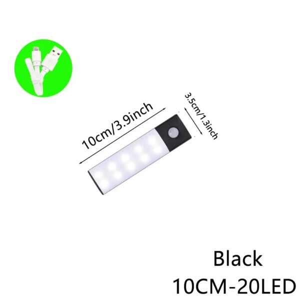 LED Motion Sensor Light Wireless LED Night Light Type C Rechargeable Light Cabinet Wardrobe Lamp Staircase Backlight For Kitchen