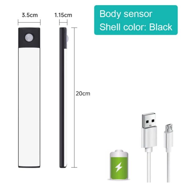 LED Motion Sensor Light Wireless LED Night Light Type C Rechargeable Light Cabinet Wardrobe Lamp Staircase Backlight For Kitchen