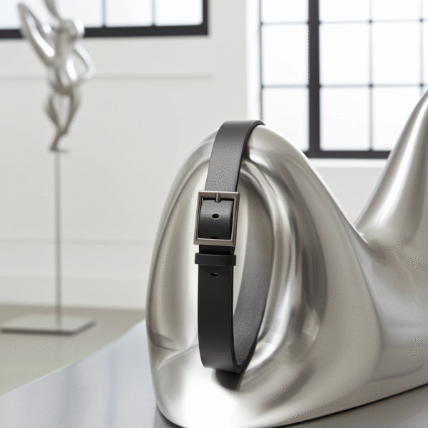 download (2) Men’s Black Leather-Style Belt with Metal Buckle – Classic Adjustable Everyday Belt