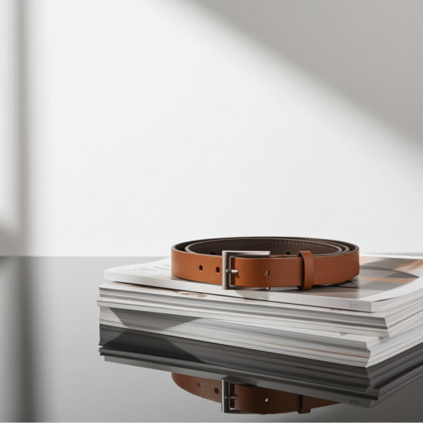 download (3) Men’s Tan Brown Leather-Style Belt with Metal Buckle – Classic Adjustable Belt